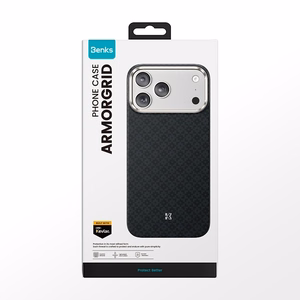 Melns Benks Magnetic Armor Air Armor Grid 600D kevlara vāciņš ar metāla rāmi (C.K.FL.AP.BK.0072), paredzēts iPhone 18 Pro / iPhone 17 Pro
