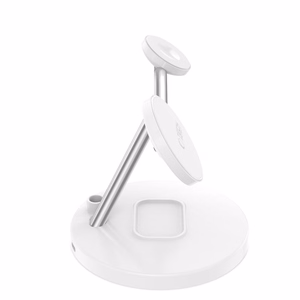 Tech-Protect QI15W-A35 3 vienā indukcijas lādētājs ar MagSafe tālrunim / AirPods / Apple Watch - balts