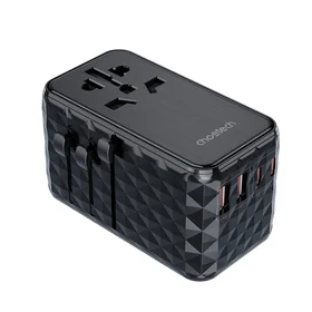 Choetech PD6028 EU / US / AUS / UK ceļojumu adapteris 2x USB-C 2x USB-A 100W - melns