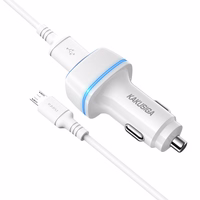 KAKU automašīnas lādētājs KSC-528 Shengyu - 2xUSB - 2,8A ar USB uz Micro USB balts