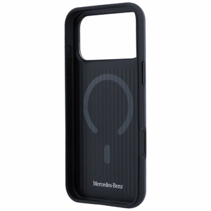 Mercedes 3D MagSafe ādas maciņš, paredzēts iPhone 18 Pro Max / 17 Pro Max, antracīta krāsā
