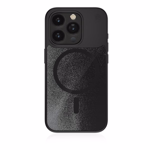 STM Relax Sand MagSafe vāciņš ierīcei iPhone 15 Pro, melns un pelēks