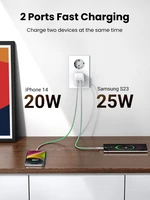 Lādētājs Ugreen CD294 45W GaN 2xUSB-C balts