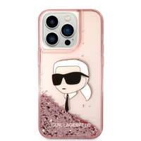 Karl Lagerfeld Glitter Karl's Head viedtālruņa apvalks iPhone 14 Pro Max - rozā