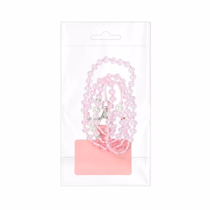 CRYSTAL DIAMOND tālruņa siksniņa, tālruņa piekariņš / auklas garums 74 cm (37 cm cilpā) / uz kakla – gaiši rozā