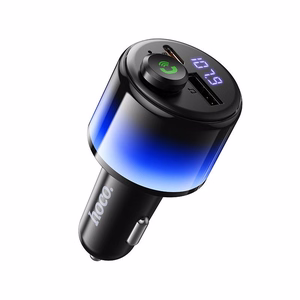 Melns automašīnas Bluetooth raidītājs Hoco E166 ar 2 x USB-A, USB-C, QC 3.0 un PD 42 W