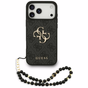 Guess 4G Strap 4G Classic Logo viedtālruņa apvalks iPhone 17 Pro Max - melna