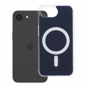 Clear Fusion Mag Cover maciņš modelim iPhone 16e (SE 4, 2025) / 17e, saderīgs ar MagSafe – tumši zils