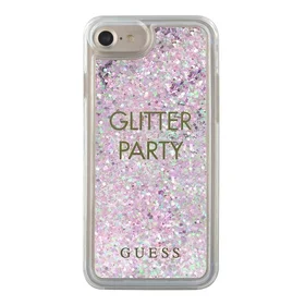 Guess GUHCP7GLUQPU iPhone 6/7/8 /SE 2020 / SE 2022 violets/ciets apvalks Liquid Glitter Party