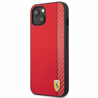 Ferrari FESAXHCP13SRE iPhone 13 mini 5.4" sarkans/sarkans cietais apvalks On Track Carbon Stripe
