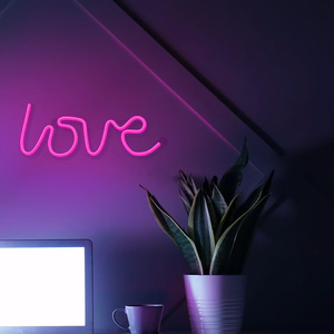 Neon LED Light LOVE rozā Bat + USB FLNE05 Forever Light