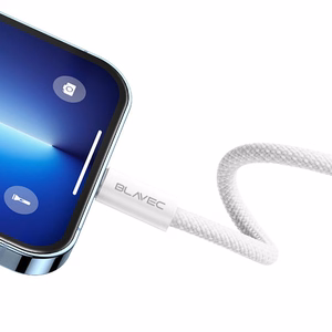 Blavec Cable Candy braided - Type C to Lightning - PD 20W 2,4A 3 metres Apple CarPlay (CCA-CL24W30) white