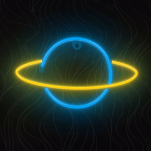 Neon LED Light SATURN dzeltens zils Bat + USB FLNE11 Forever Light