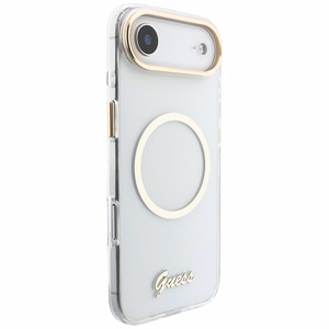Guess IML Script Metal MagSafe Maciņš for iPhone Air - Clear