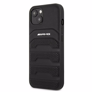 AMG ādas iespiestu līniju apvalks iPhone 13 mini - melns