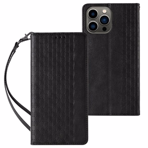 Magnet Strap Case чехол для iPhone 13 Pro кошелёк + мини-подвеска ремешок чёрный