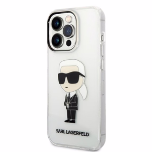 Karl Lagerfeld Ikonik Karl viedtālruņa apvalks iPhone 14 Pro - caurspīdīgs