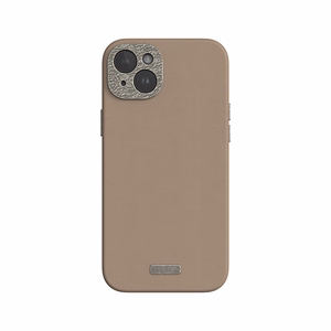 Moshi Napa MagSafe augstākās kvalitātes vegānās ādas vāciņš ierīcei iPhone 15 Plus, “Woodsmoke Brown” krāsā
