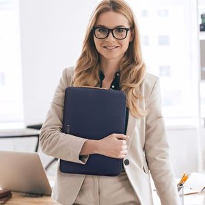 Tech-Protect flīsa soma portatīvajam datoram 15-16 - tumši zila