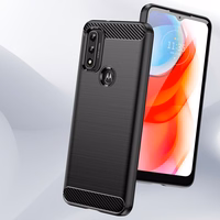 Carbon viedtālruņa apvalks elastīgs pārsegs Motorola Moto G Play 2022 melns