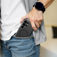 AmazingThing Minimal Mag viedtālruņa apvalks ar magnētisko gredzenu Samsung Galaxy S25+ - caurspīdīgs