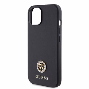 Guess GUHCP15MPS4DGPK iPhone 15 Plus 6.7" melns/melns cietais viedtālruņa apvalks Strass Metal Logo