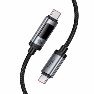 Data Cable with digital display USB C to USB C Hoco PD 6A 240W 1,2 m U148 black
