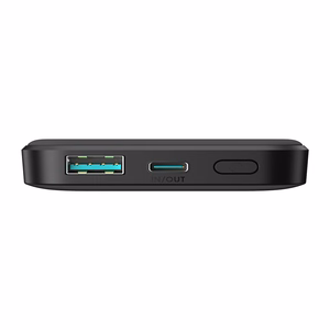 Mini magnētiskais portatīvais lādētājs Joyroom JR-W020 5000mAh USB-A USB-C 20W (melns) + USB-C / USB-C kabelis