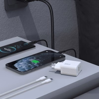 Dudao A27TCEU PD 30W GaN USB-A USB-C Wall Lādētājs with USB-C Kabelis - Balts