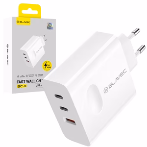 Blavec Wall charger BC-11 GaN - USB + 2xType C - QC PD 65W 3A (TCBC11G-U2CW653A) white