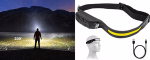 Lukturis COB +XPE Sensors Uzlādējams Galvas lukturis, 350lm, IPX4, USB-C