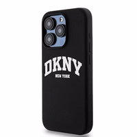 DKNY Šķidrs silikona balts drukāts logotips magnētiskais viedtālruņa apvalks iPhone 13 Pro / 13 - melns