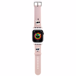 KARL LAGERFELD РЕМЕШОК KLAWMSLKCNP APPLE WATCH 38/40/41MM розовый/розовый РЕМЕШОК 3D RUBBER KARL&CHOUPETTE HEADS