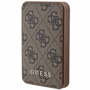 Guess внешний аккумулятор 15W GUPB5LP4GEGW 5000mAh коричневый/коричневый 4G Leather Metal Logo