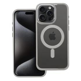 COLOR EDGE MAG COVER magnētiskais viedtālruņa apvalks, savietojams ar MagSafe, IPHONE 15 Pro Max, titāna pelēks