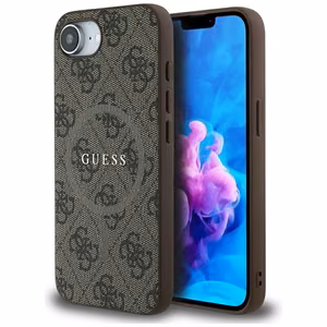 Guess 4G Ring Classic Logo Magnētiskais viedtālruņa apvalks iPhone 16e - brūns