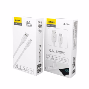 Dudao L2SM USB-A / micro USB 6A kabelis 1.2 m - balts