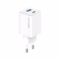 Forever TC-08-45AC GaN PD QC lādētājs 1x USB-C 1x USB 45W balts