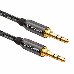Wozinsky universālais mini jack kabelis 2x AUX kabelis 1.5m melns