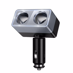 Viedais dual cigarešu šķiltavu Auto lādētājs Hoco 2 lighter porti max 240W/24V Z65 melns
