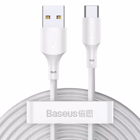 Baseus kabelis Simple Wisdom USB - USB-C 1,5 m 5A balts 2 gab.