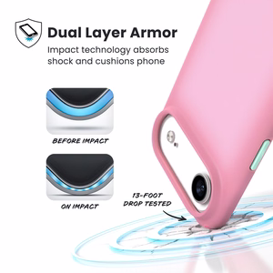 Speck Presidio Lux MagSafe vāciņš ierīcei iPhone Air, “Ibis Pink / Dark Ibis / Kanom Green” krāsā