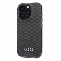 Audi IML Izšuvuma raksts Magnētiskais iPhone 16 Pro 6.3" melns/melns cietais apvalks AU-IMLMIP16P-Q5/D3-BK