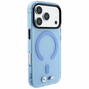BMW M IML Frosted Metal Logo & Trims MagSafe maciņš modelim iPhone 17 Pro Max / 18 Pro Max – zils