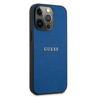 Guess Saffiano siksniņas viedtālruņa apvalks iPhone 13 Pro Max 6.7" - zils
