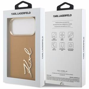 Karl Lagerfeld Karl Script Logo apvalks iPhone 17 Pro Max - brūns