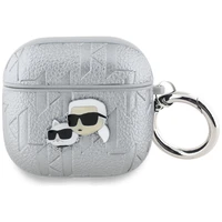 Karl Lagerfeld Monogramma Karl & Choupette galvas viedtālruņa apvalks AirPods 4 - sudraba