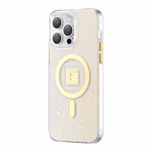 Kingxbar PQY Geek Series magnētiskais viedtālruņa apvalks iPhone 14 Plus MagSafe zelta