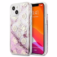 Guess GUHCP13SLGPEPI iPhone 13 mini 5.4" rozā/rozā cietais apvalks Peony Liquid Glitter