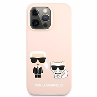 Karl Lagerfeld Silikonais Karl&Choupette apvalks iPhone 13 Pro / iPhone 13 - gaiši rozā krāsas